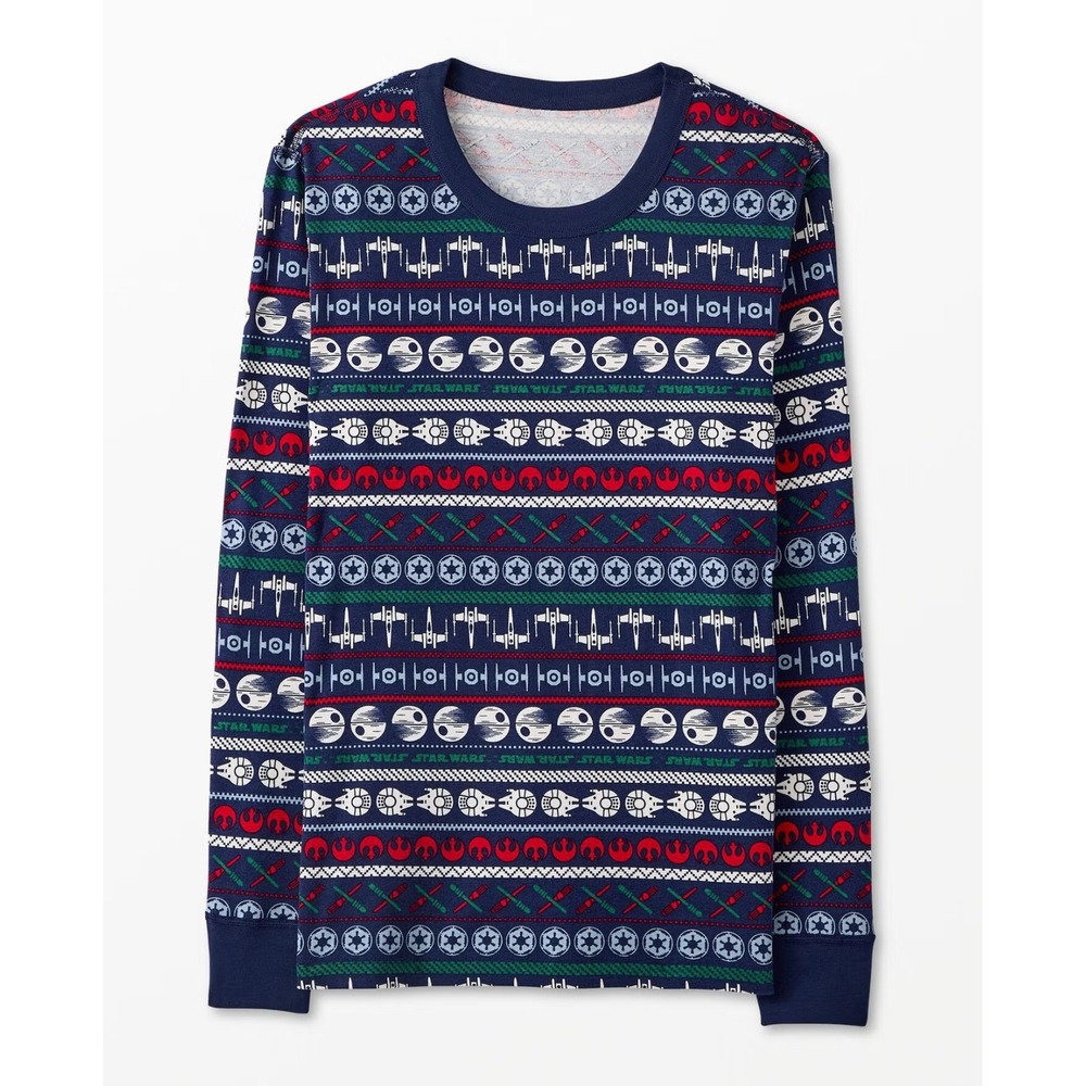 Star Wars Holiday Fair Isle‎ Long John Pajama Top Women's XL EUC